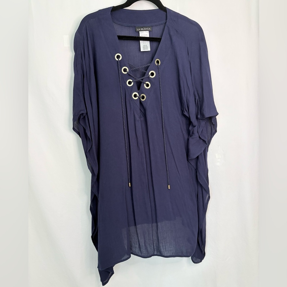 LA BLANCA Sz Lg. 
Deep Navy Swimsuit Cover-Up